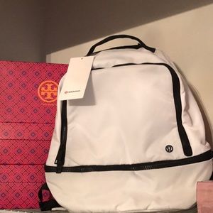 white lululemon city adventurer backpack //